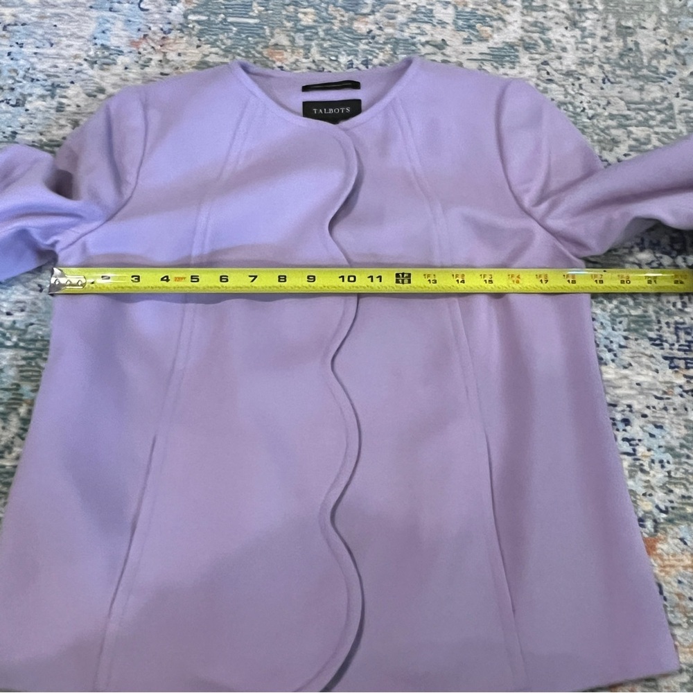 Talbots Wool Lavender Scalloped Classic Women's Old Money Jacket - Picture 8 of 15
